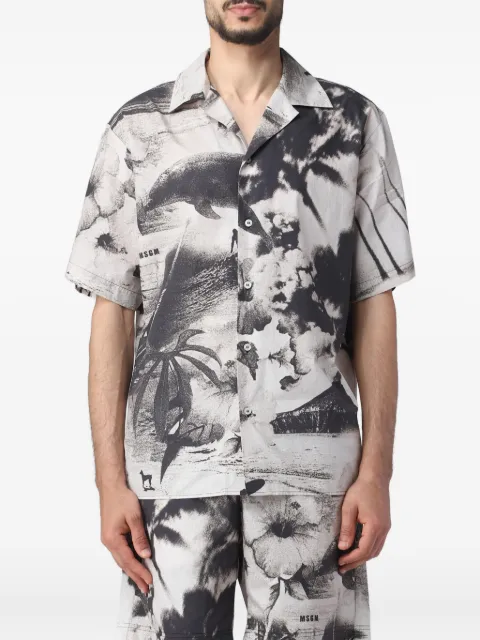 MSGM graphic-print short-sleeve shirt