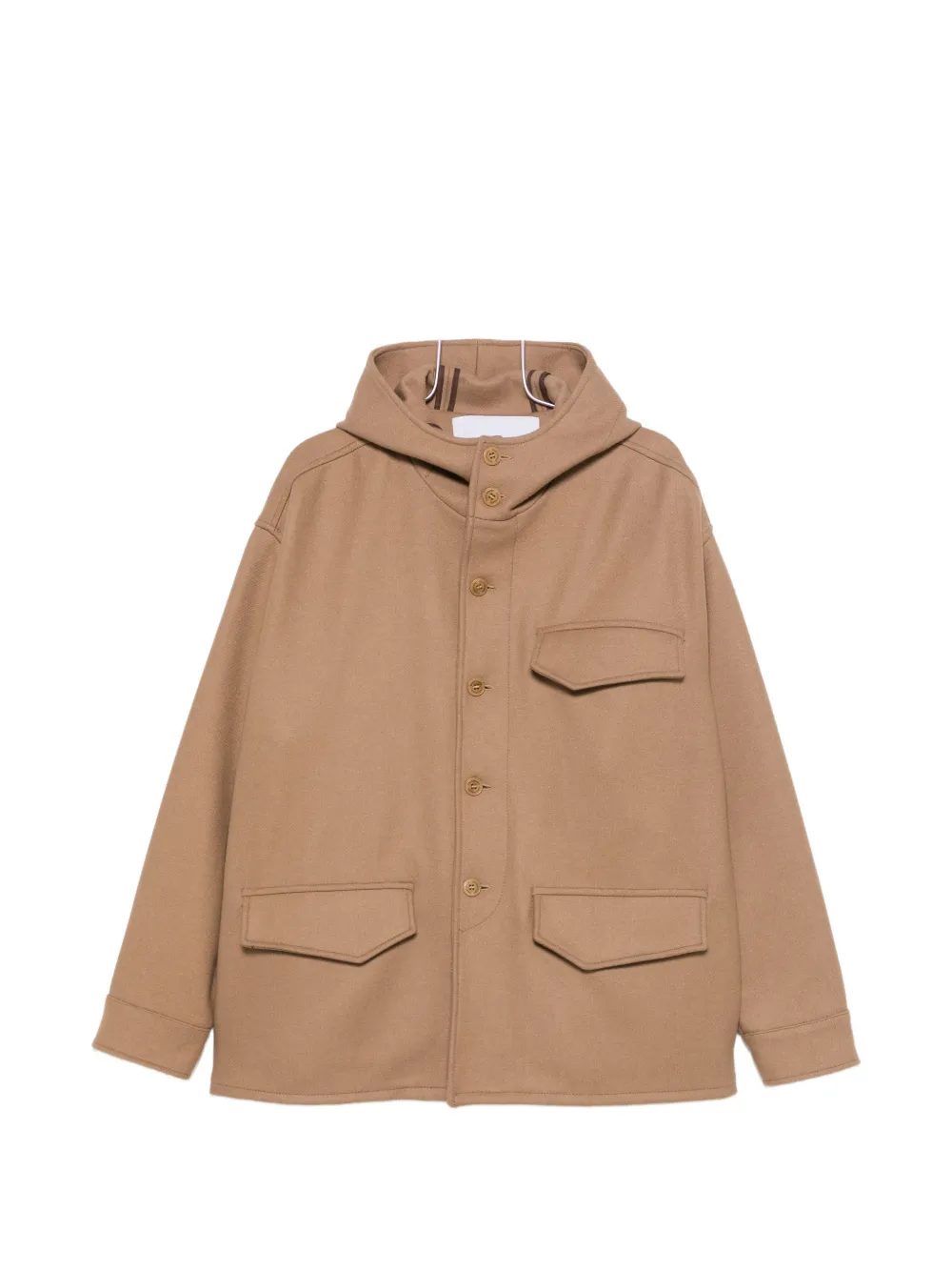 Ih Nom Uh Nit hooded flap-pocket coat - Toni neutri