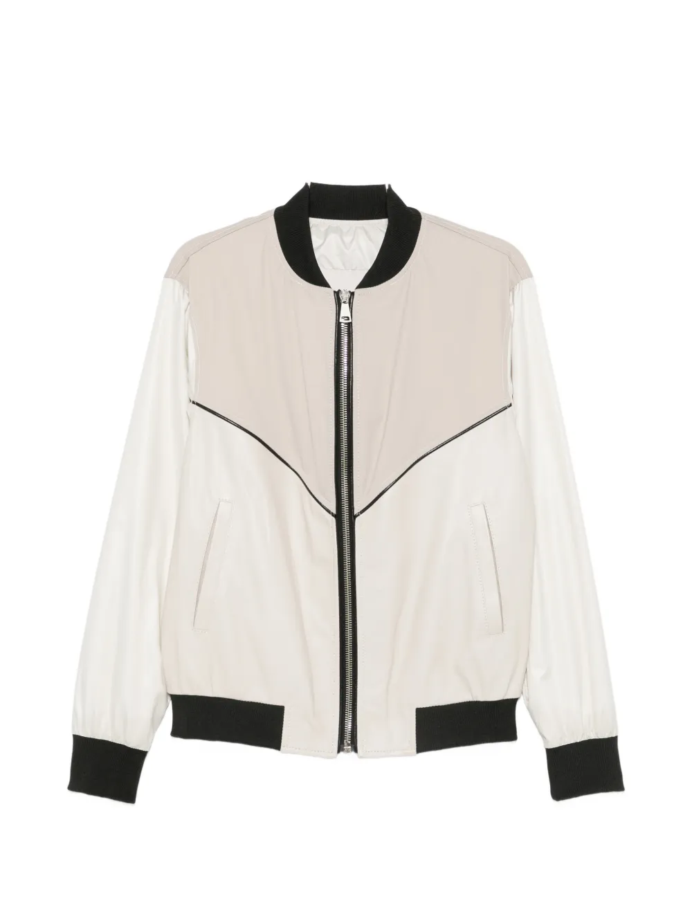 YES LONDON panelled zip-up jacket - Bianco