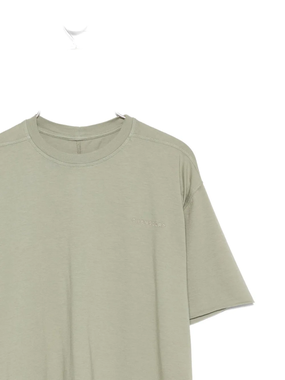Rick Owens Kids raw-edge cotton T-shirt Groen