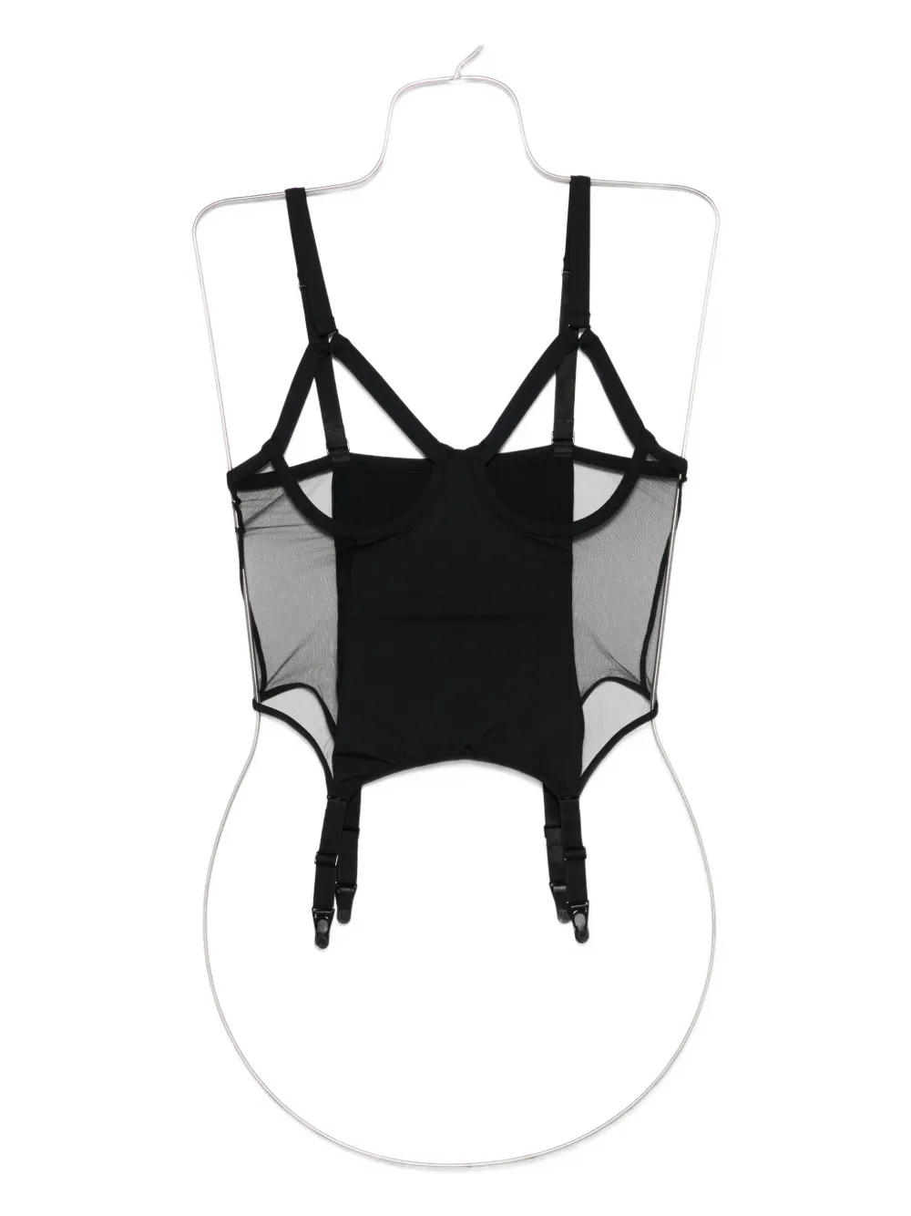 Maison Close Pure Tentation mesh garter top | Black | Image 1