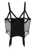 Maison Close Pure Tentation mesh garter top - Black