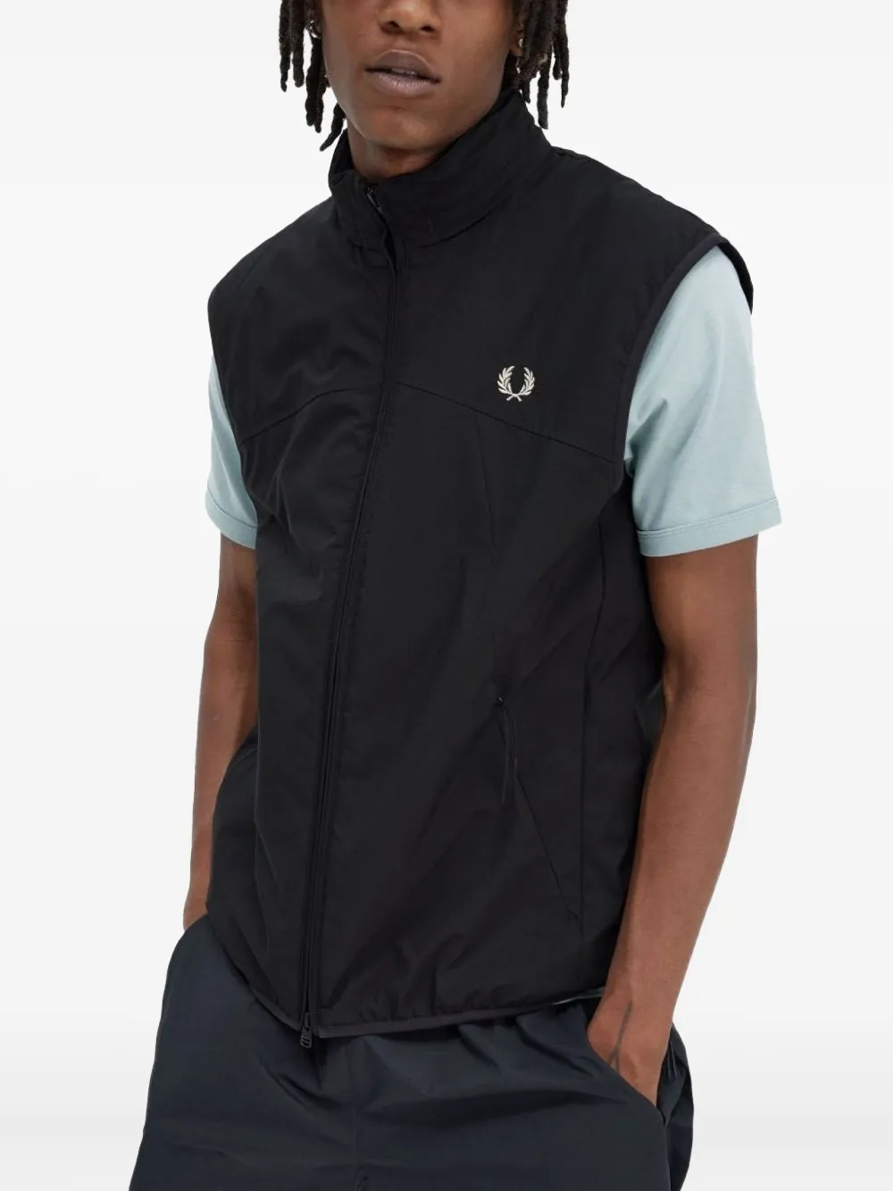 Fred Perry Gilet met capuchon en rits Zwart