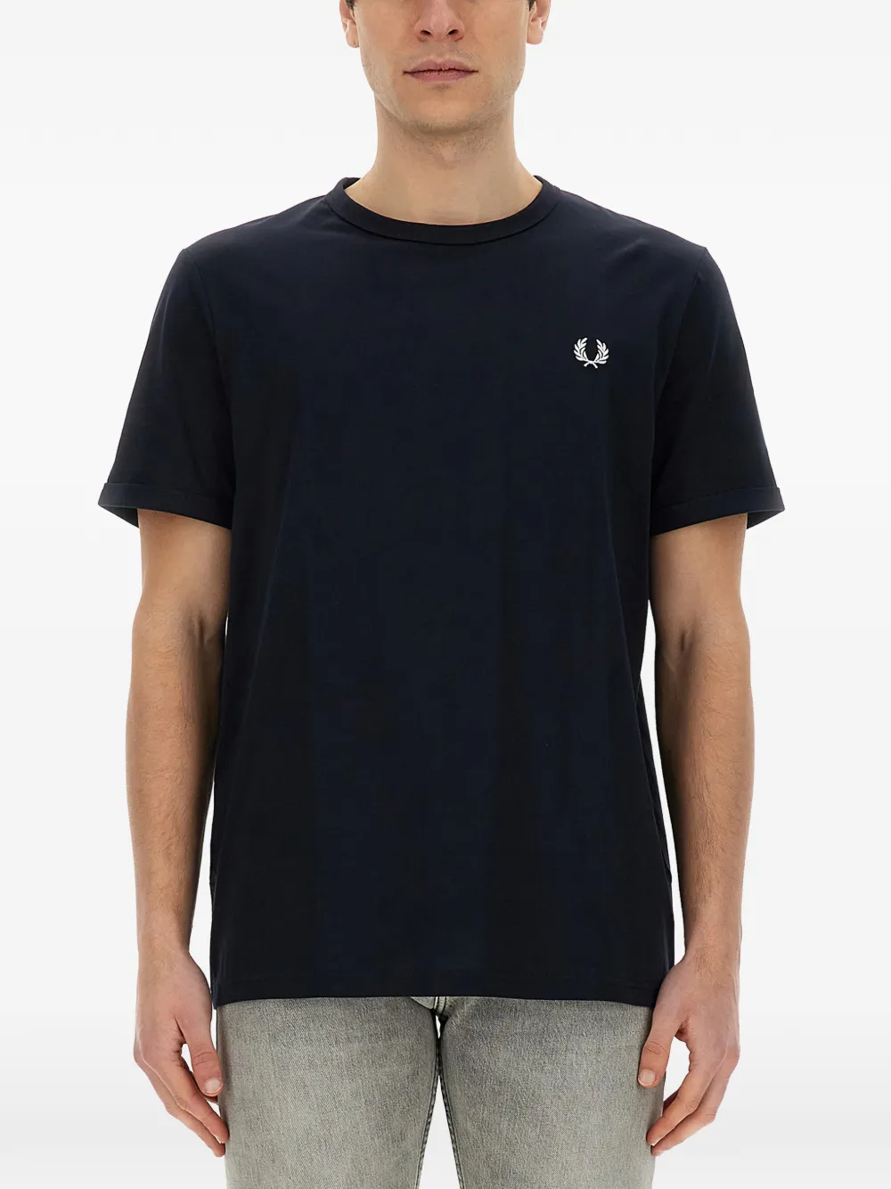 Fred Perry logo-embroidered T-shirt - Blauw