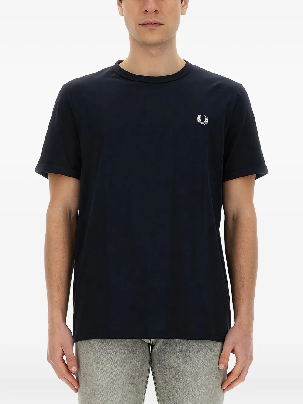 Fred Perry 로고 자수 티셔츠 | 블루 | Image 1