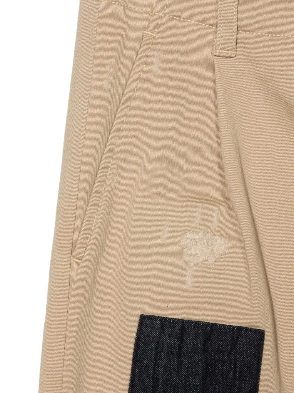 DSQUARED2 KIDS patchwork distressed smart trousers Beige