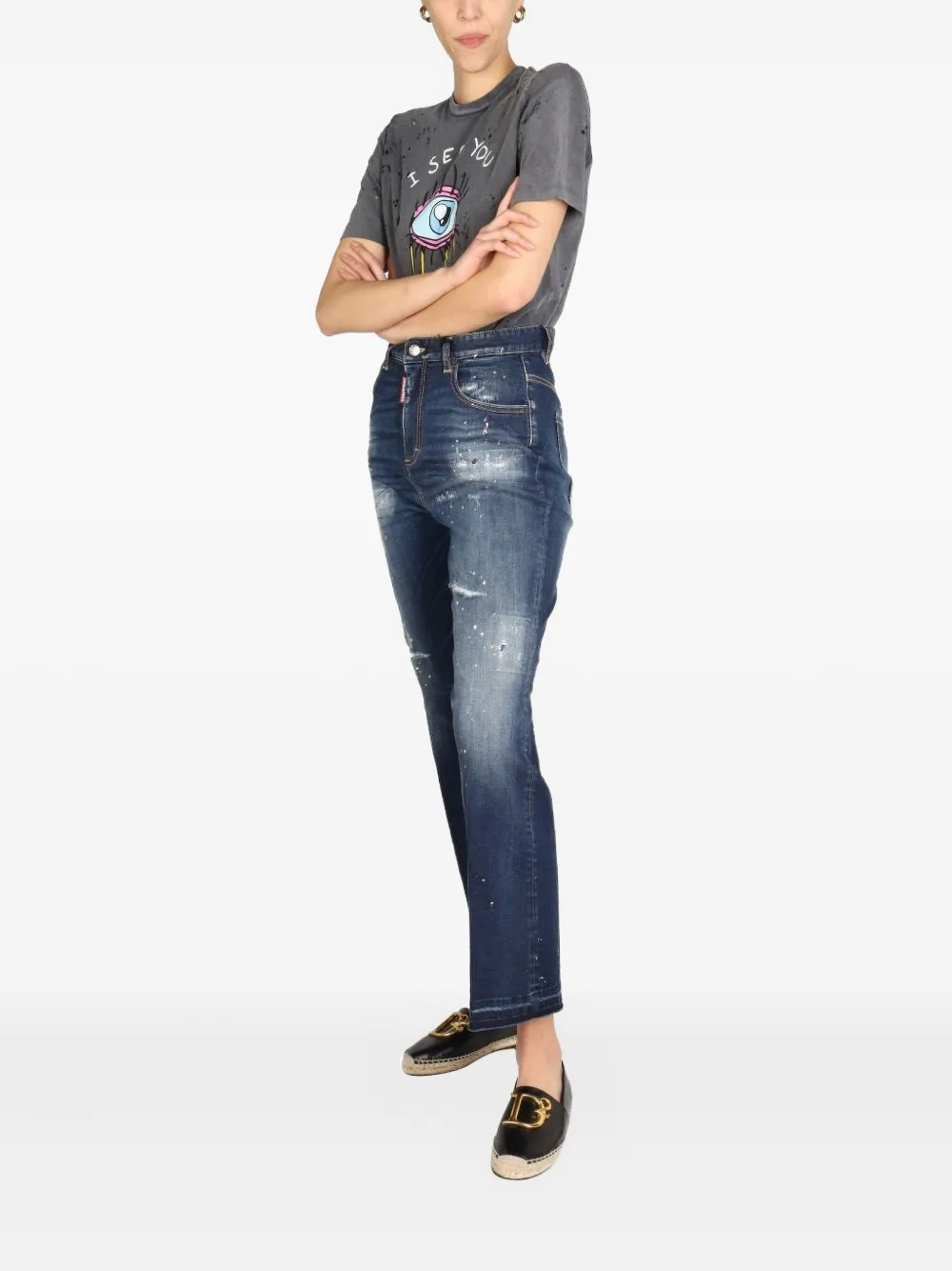 DSQUARED2 distressed jeans - Blauw