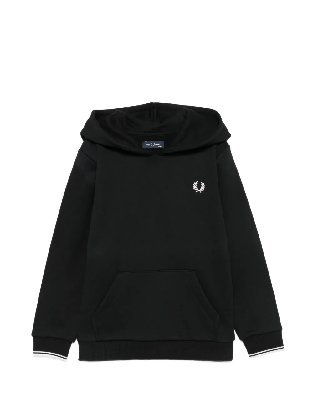 Fred Perry Kids Laurel Wreath-embroidered hoodie - Nero