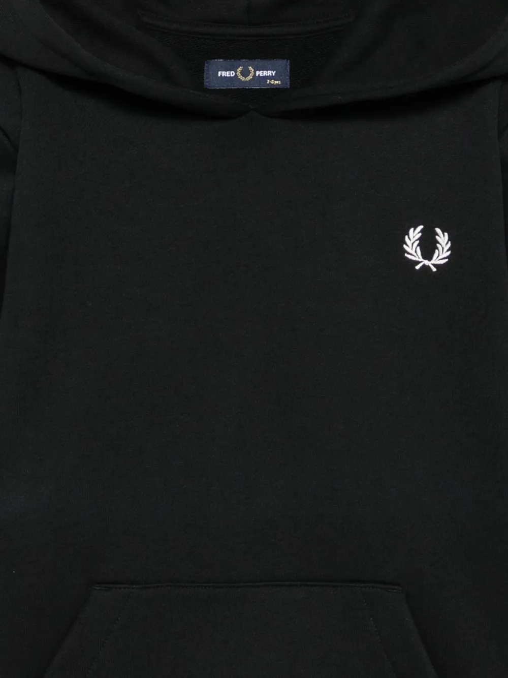Fred Perry Kids Laurel Wreath hoodie met borduurwerk Zwart