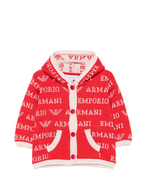 Emporio Armani Kids Cardigan com capuz e logo