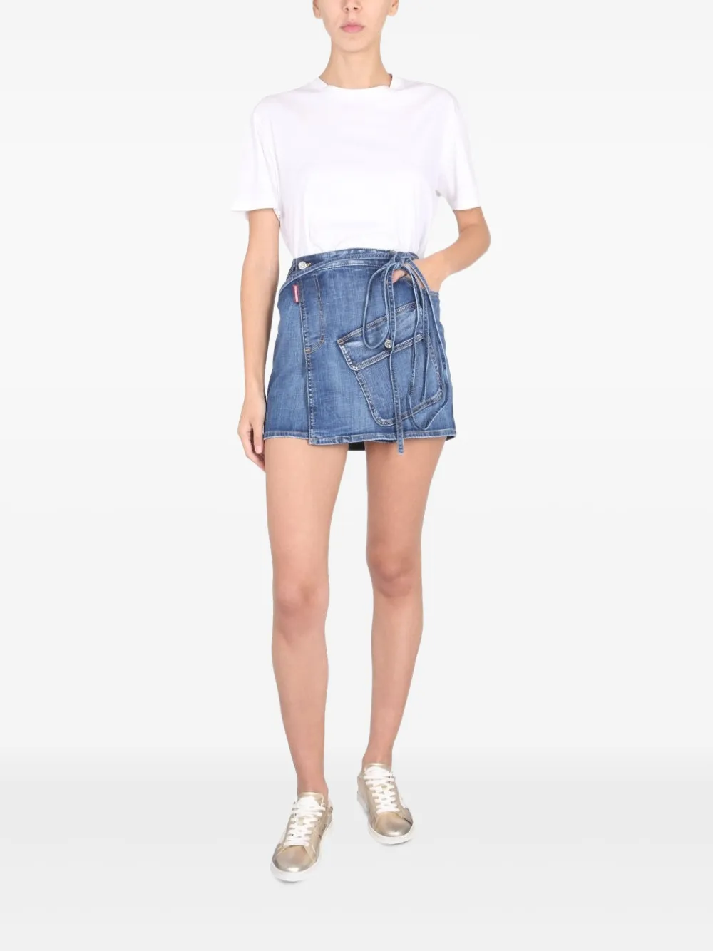 DSQUARED2 pocket tie mini skirt - Blauw