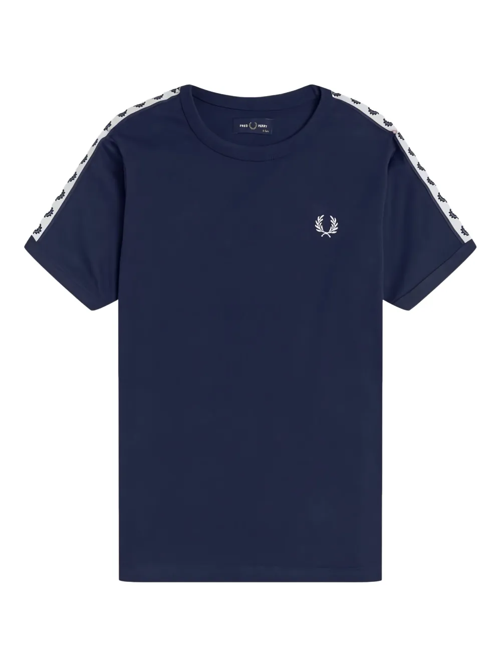 Fred Perry Kids tipped-sleeve cotton T-shirt Blauw