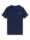 Fred Perry Kids tipped-sleeve cotton T-shirt - Blue