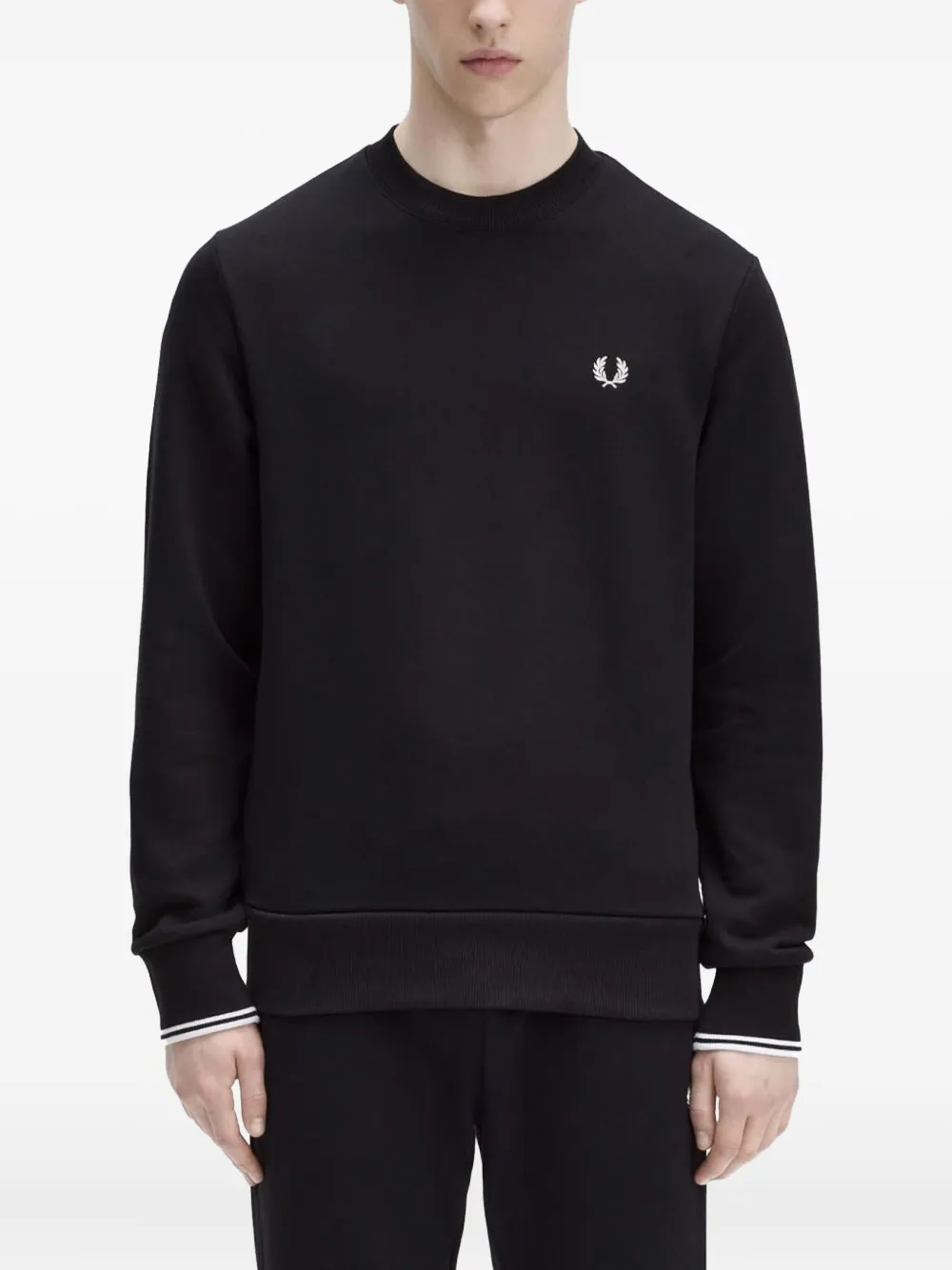 Fred Perry logo-detail cotton sweatshirt - Zwart