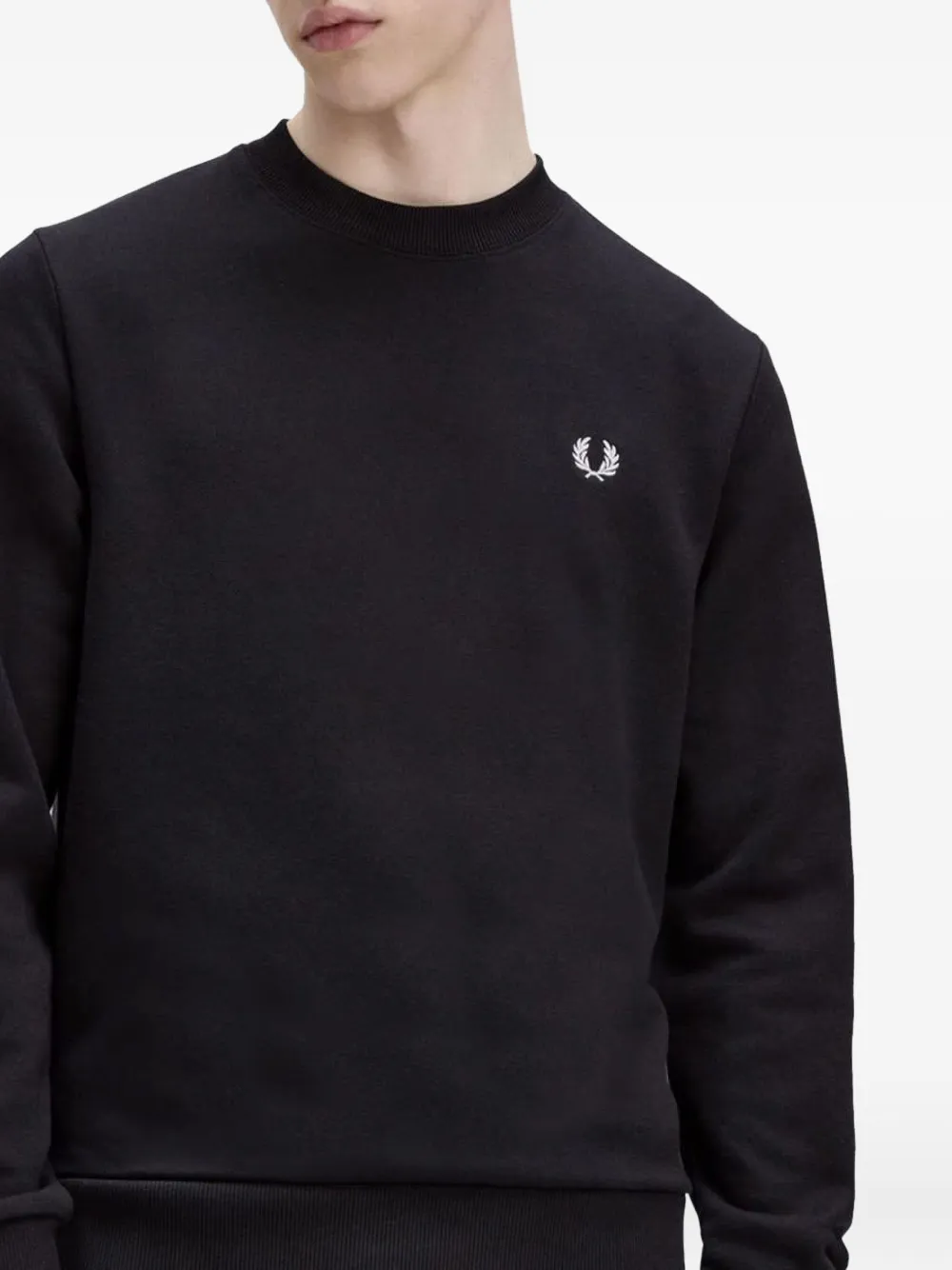 Fred Perry Logo-detail Cotton Sweatshirt In Black