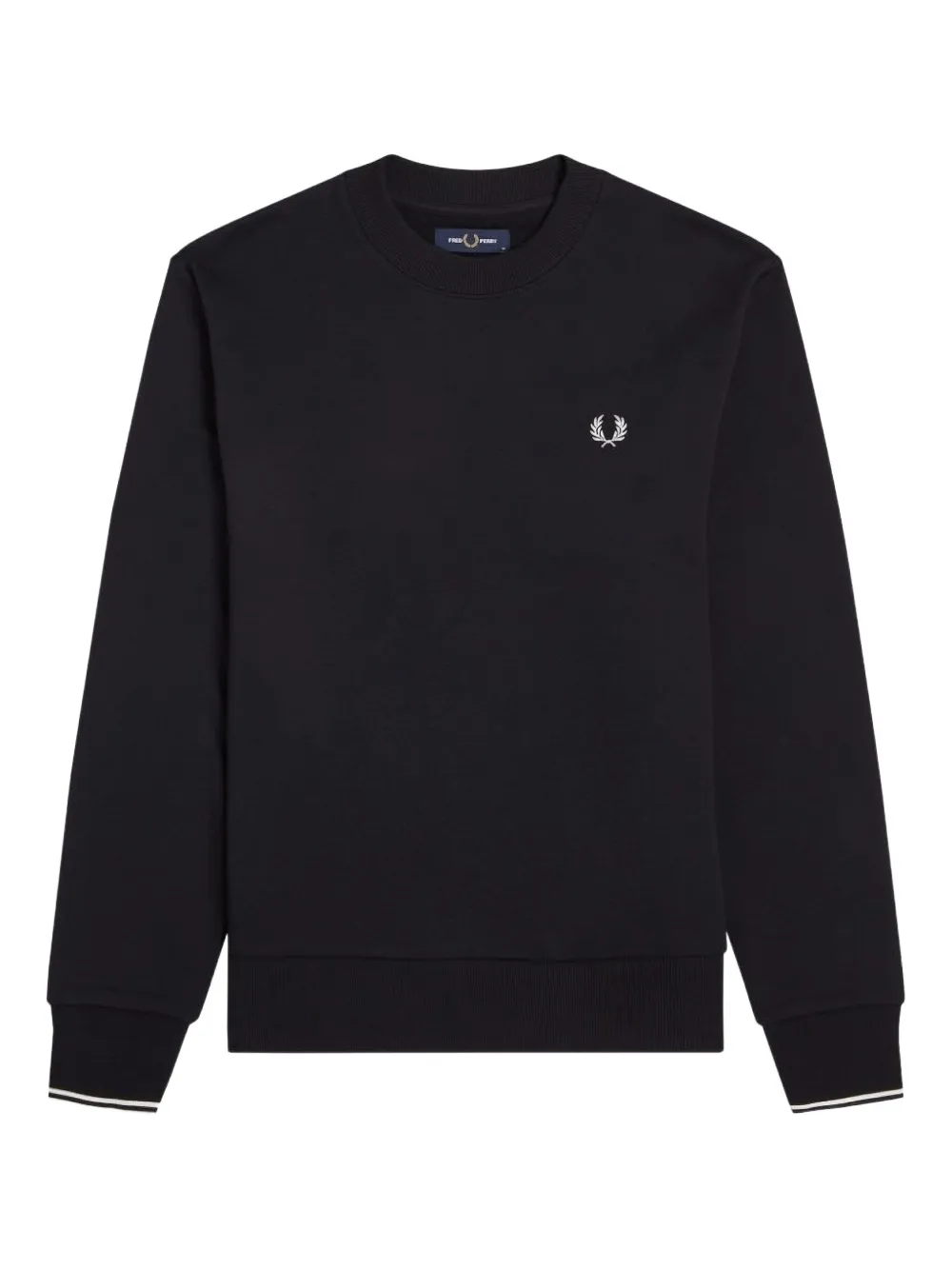 Fred Perry Logo-detail Cotton Sweatshirt In Black