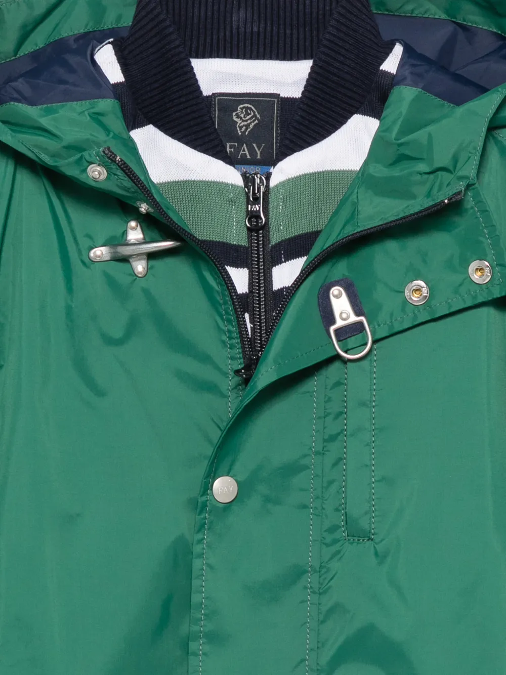 Fay Kids Jack met capuchon en kreeftsluiting Groen