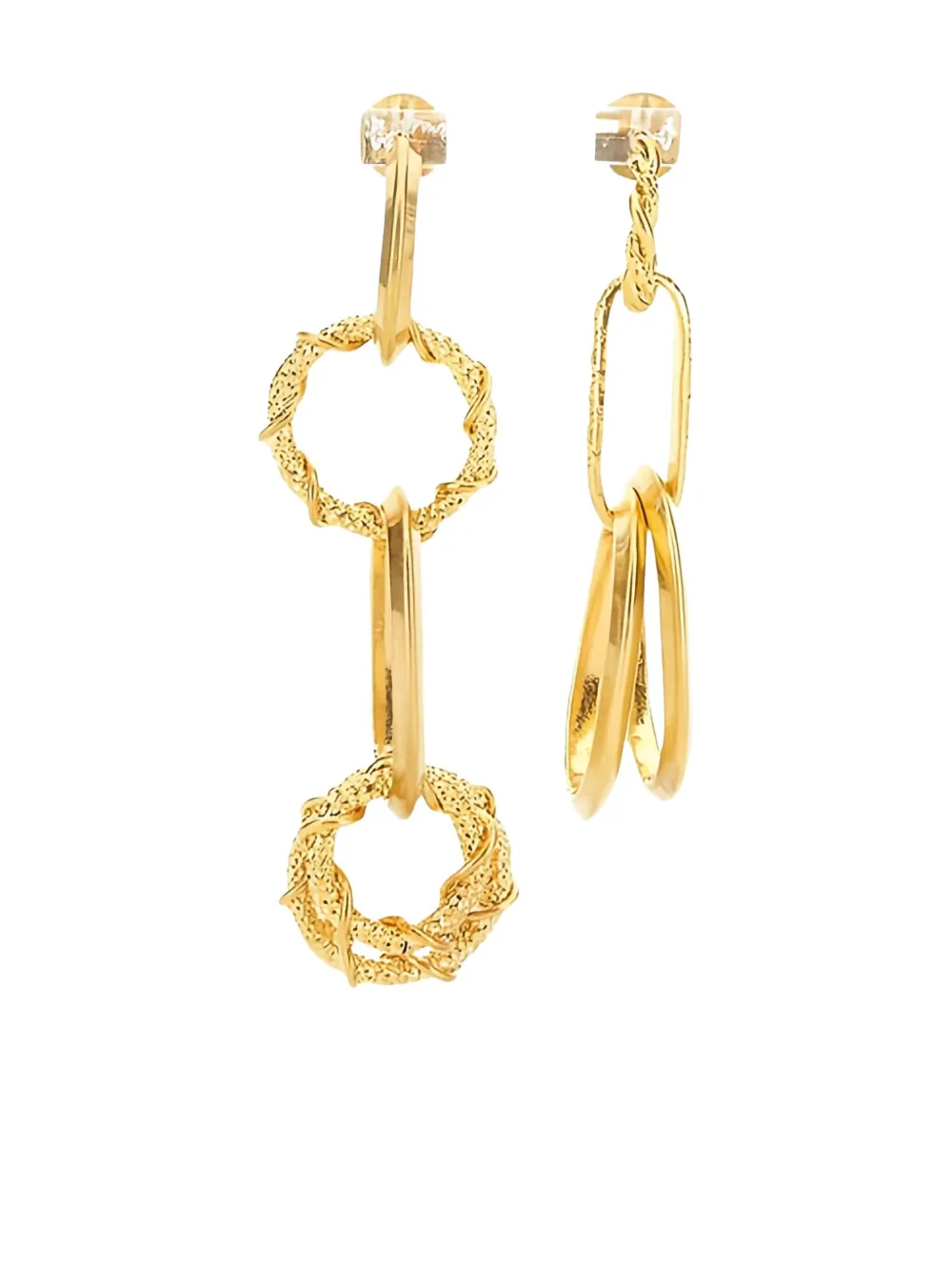 DSQUARED2 textured-circle drop earrings - Oro