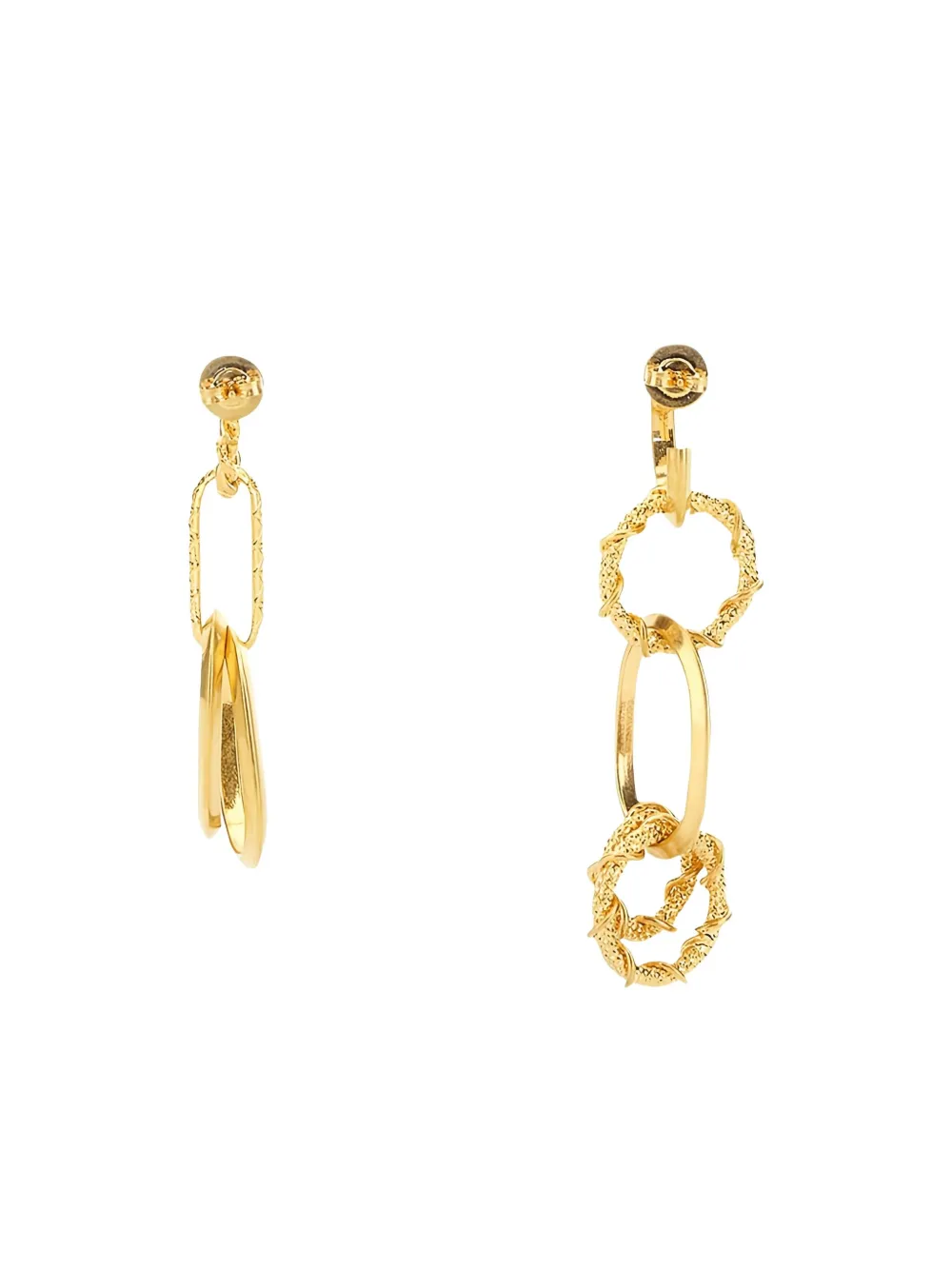 DSQUARED2 textured-circle drop earrings - Goud
