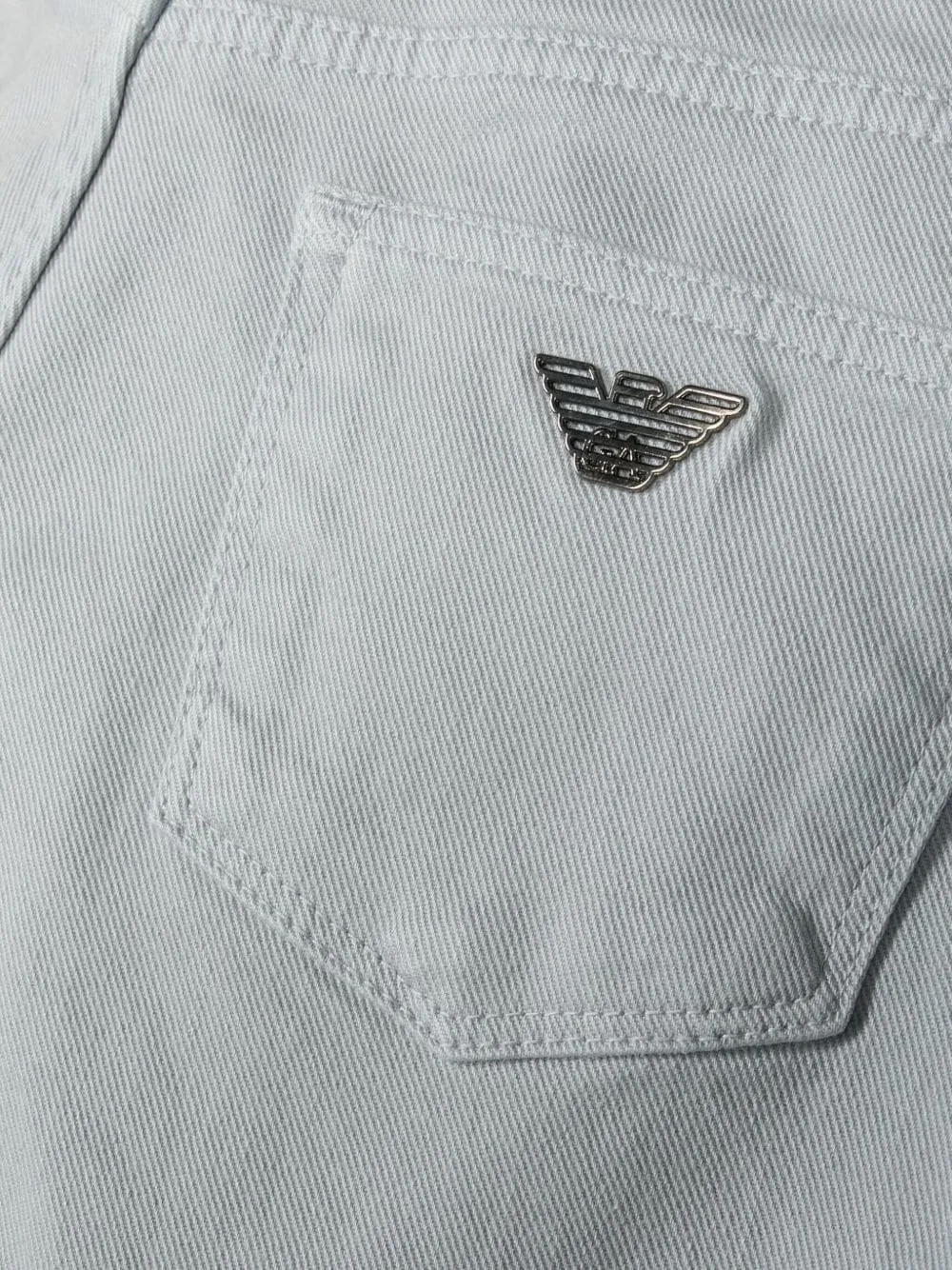 Emporio Armani Kids eagle-logo denim jeans Grijs