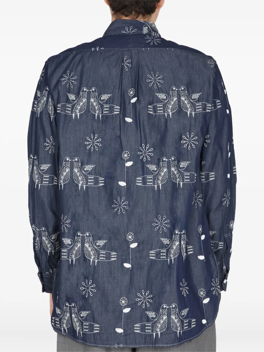  Engineered Garments Embroidered Shirt - Blue 