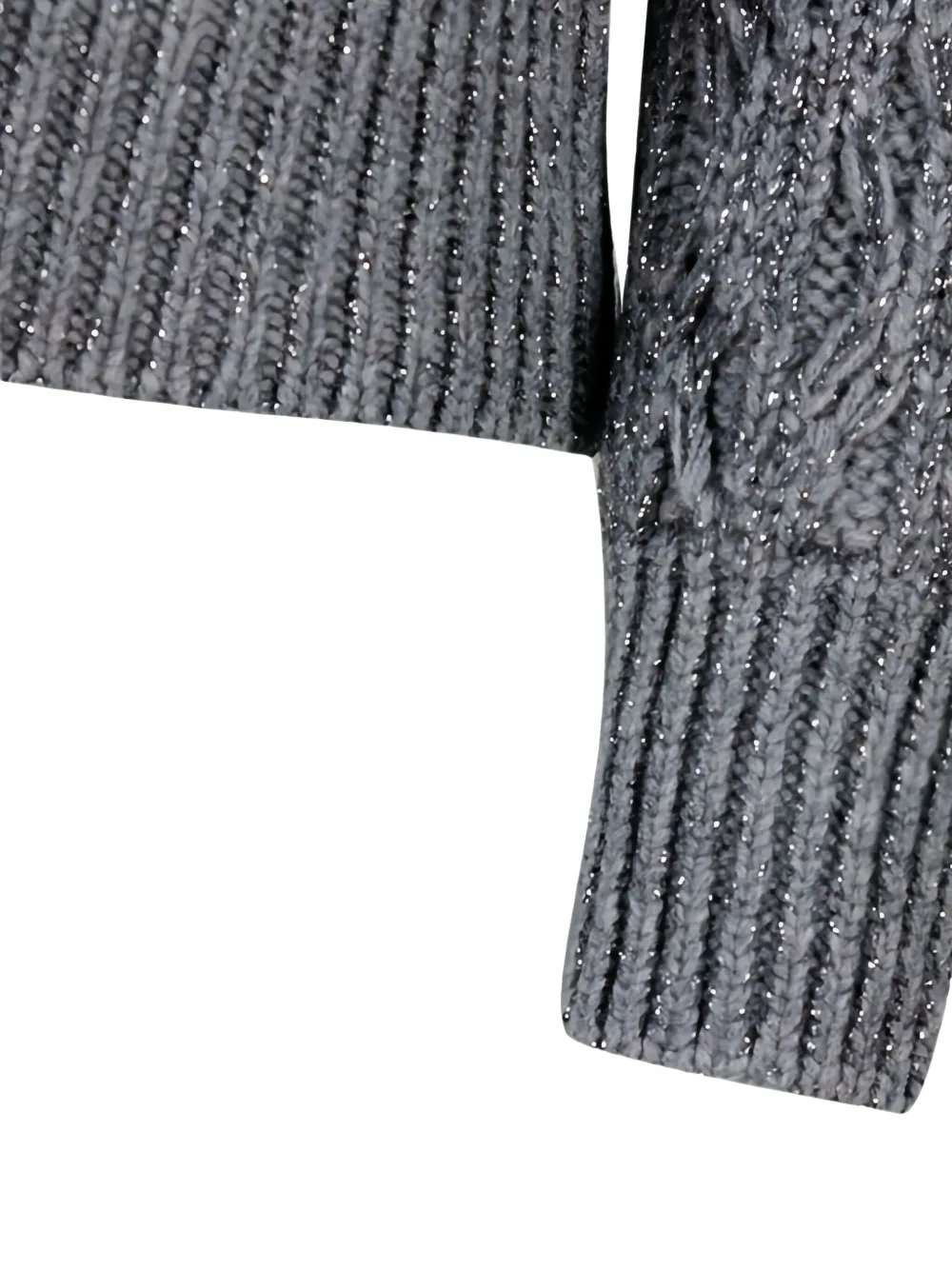 Fabiana Filippi Cable-knit Wool Sweater In Gray