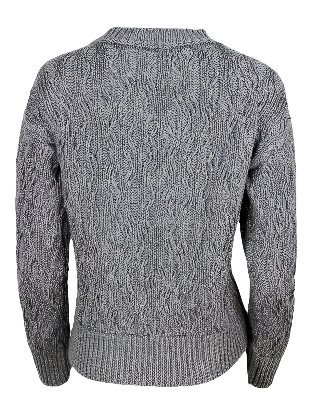 Fabiana Filippi Cable-knit Wool Sweater In Gray
