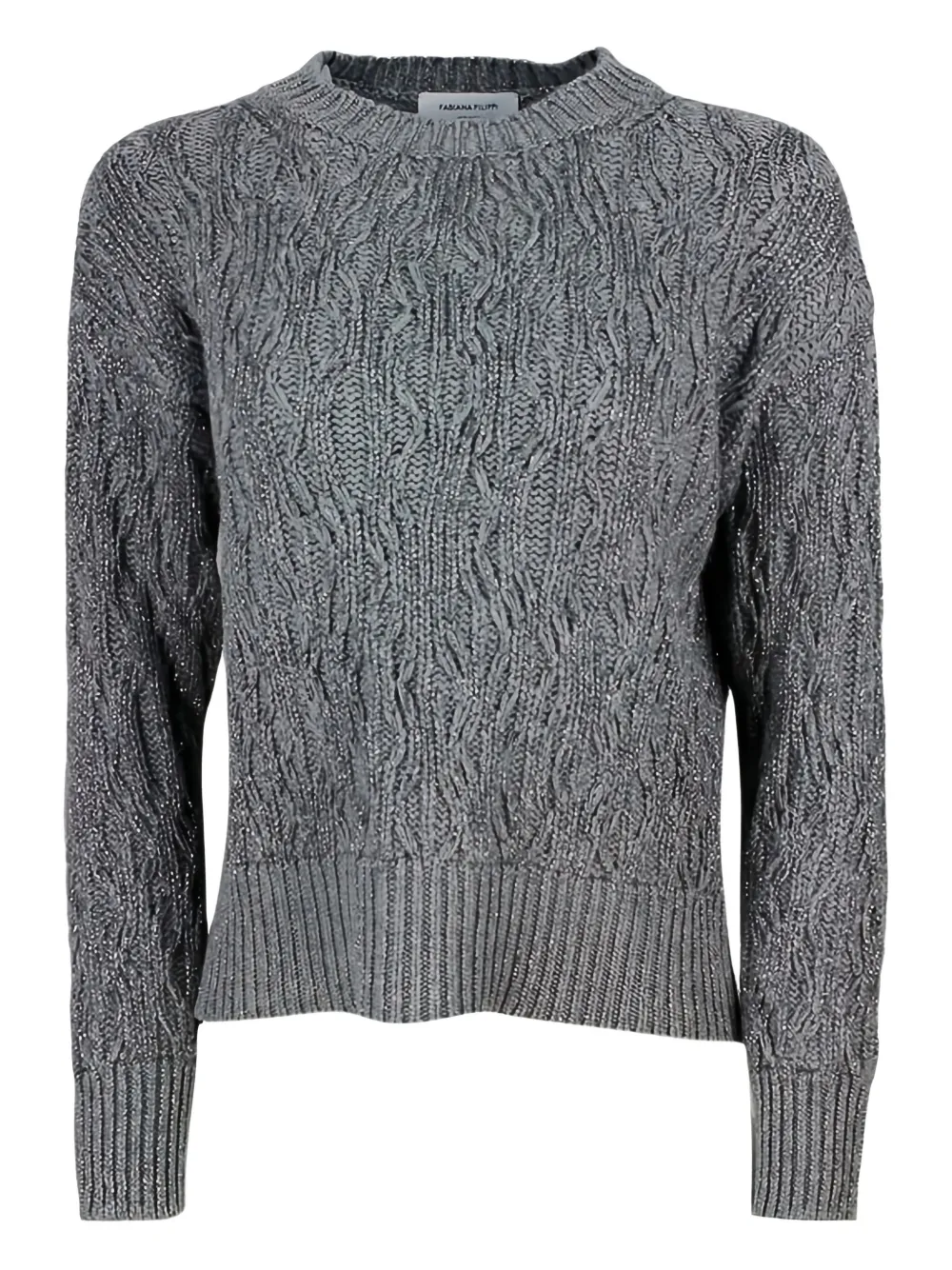 Fabiana Filippi Cable-knit Wool Sweater In Gray