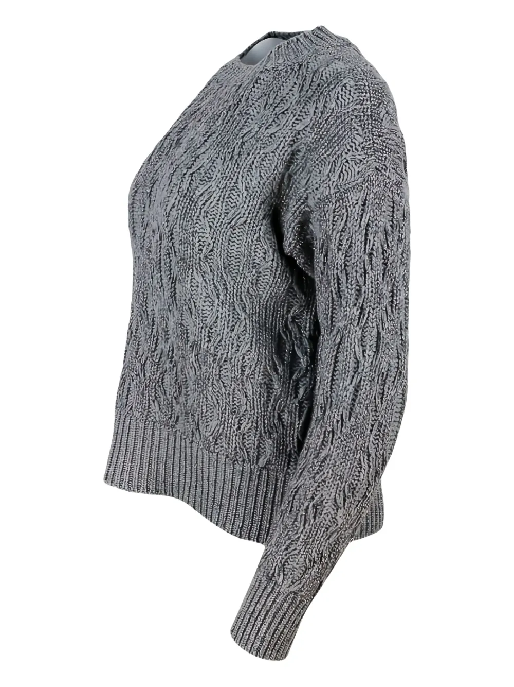 Fabiana Filippi Cable-knit Wool Sweater In Gray