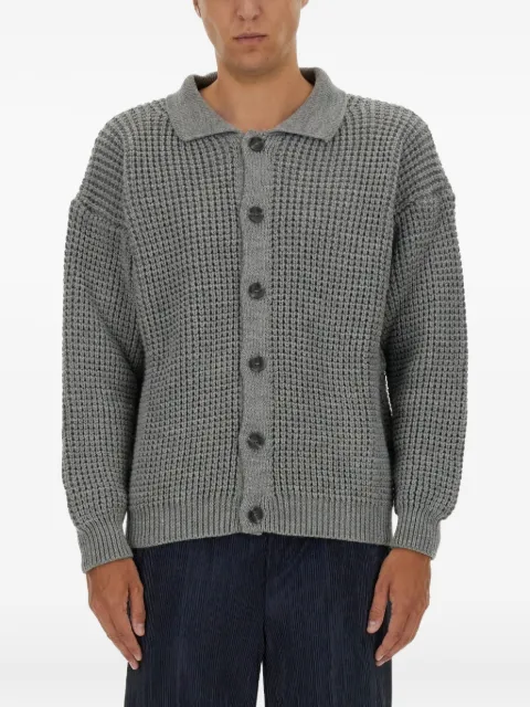 Family First buttoned waffle cardigan