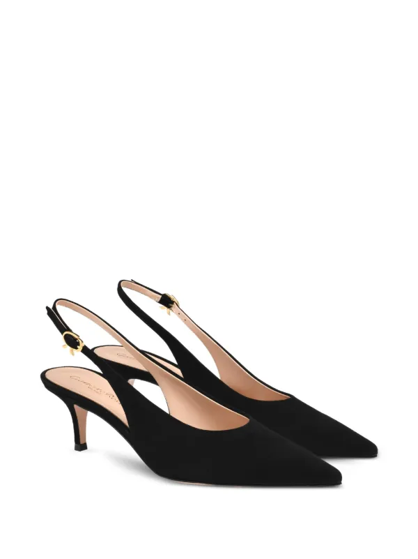 【Gianvito Rossi】 Robbieスエードスリングバックパンプス Gianvito Rossi Robbie 85mm スリングバック パンプス