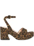 Gianvito Rossi Alma leopard-print platform sandals - Brown