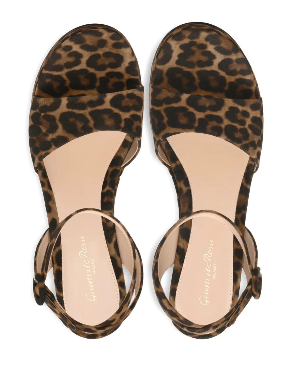 Gianvito Rossi Alma sandalen met luipaardprint en plateauzool Bruin