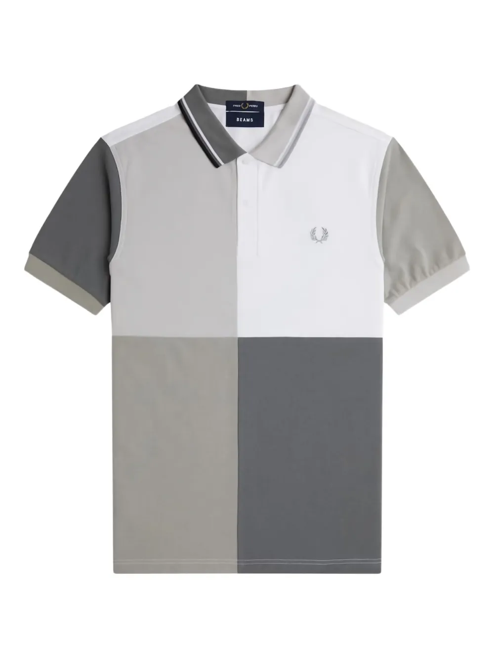 x Beams panelled cotton polo shirt