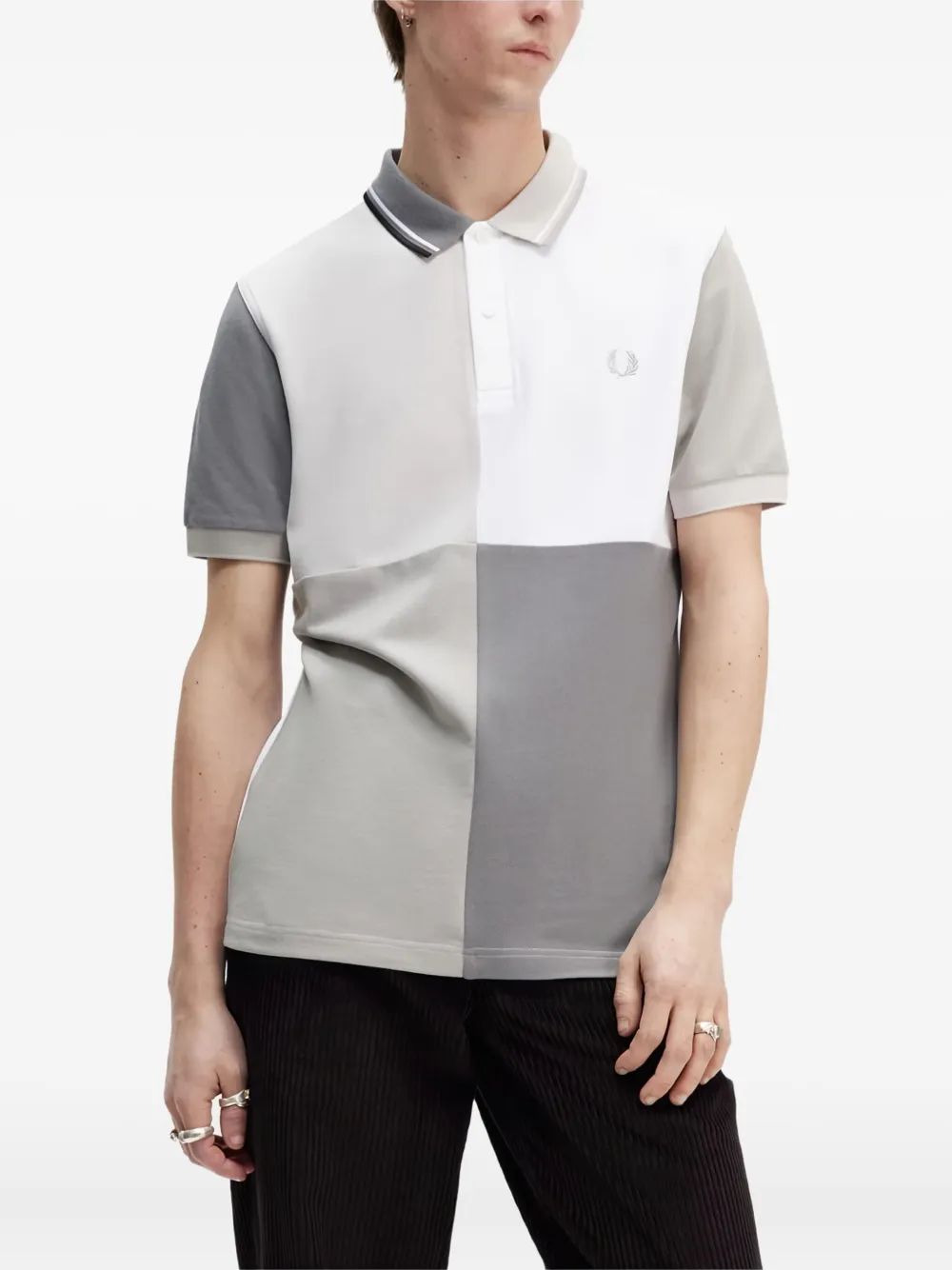 Fred Perry x Beams poloshirt met vlakken - Grijs