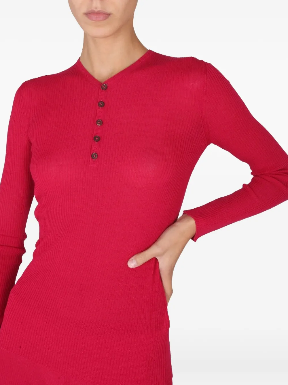 DSQUARED2 Geribbelde trui met knopen Roze