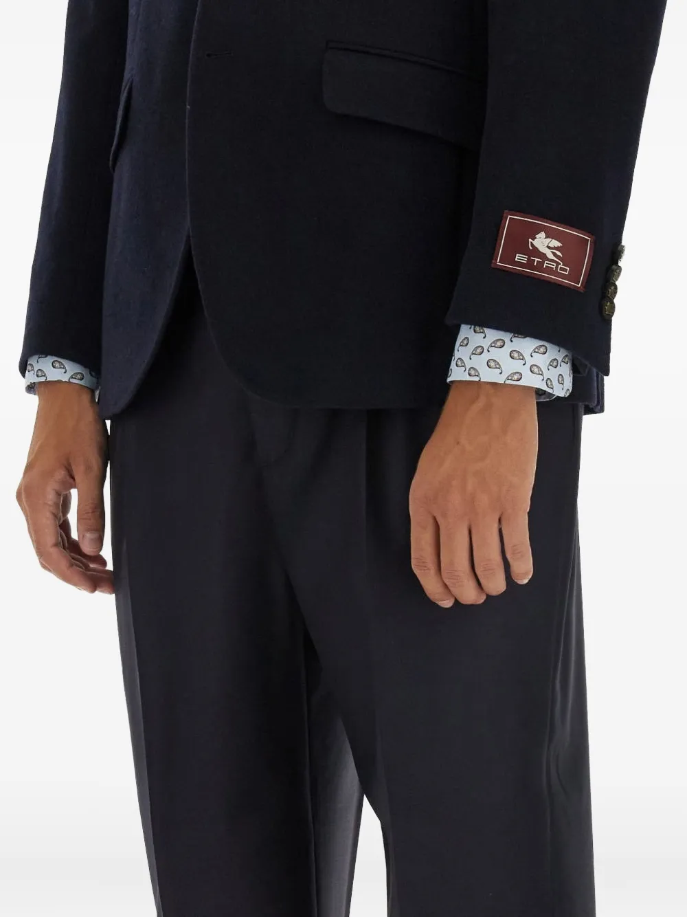 ETRO Kasjmier blazer met twee knopen Blauw