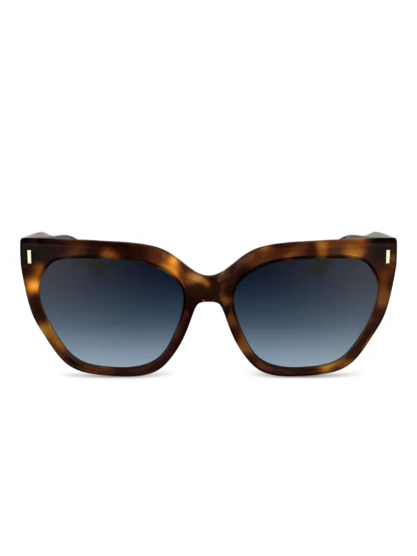 Calvin Klein Tortoiseshell Cat Eye-frame Sunglasses in Brown
