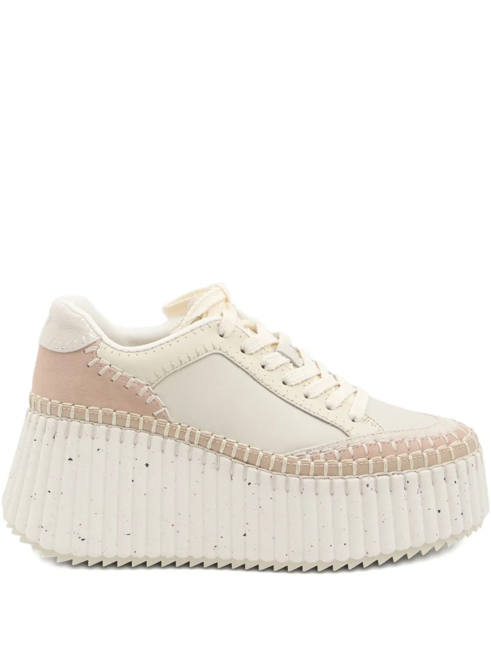 Chloé platform lace-up pumps Neutrals