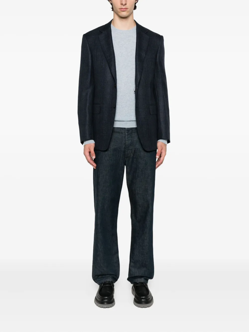 Fedeli crew neck cashmere sweater Blauw