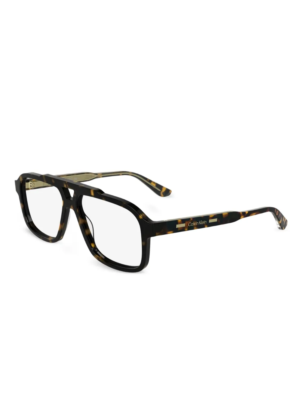 Calvin Klein tortoiseshell double-bridge glasses | Image 2