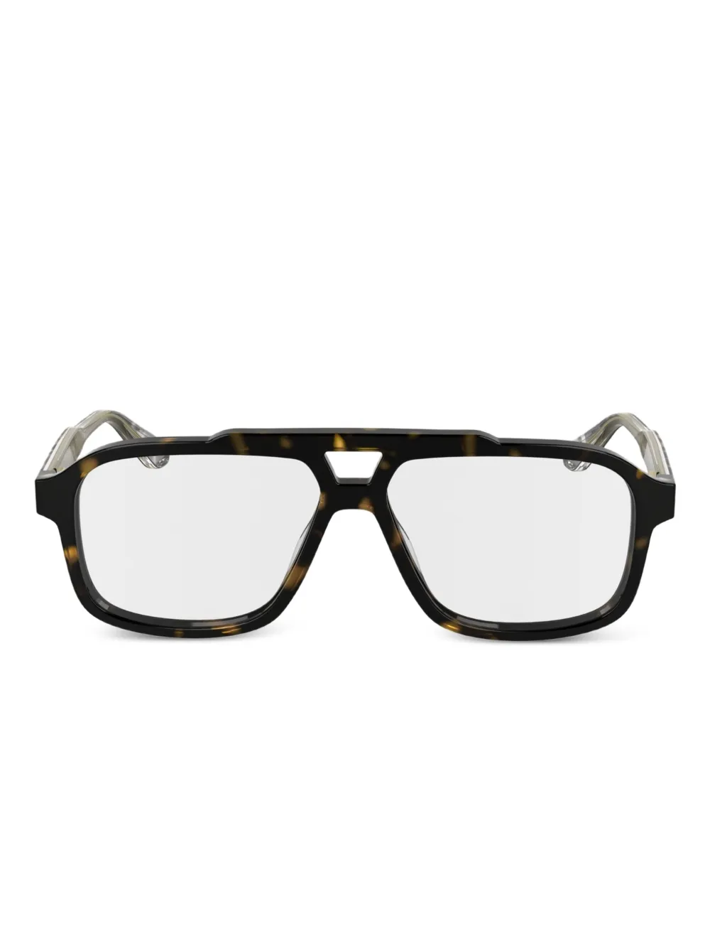 Calvin Klein tortoiseshell double-bridge glasses | Brown | Image 1