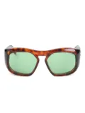 VALENTINO GARAVANI EYEWEAR VLogo geometric-frame sunglasses - Brown