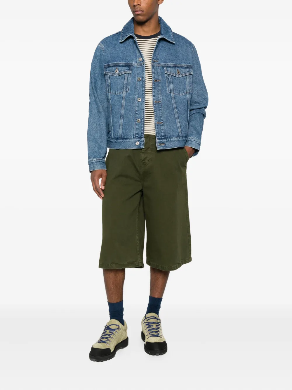 LOEWE Anagram denim jack met knoopsluiting Blauw