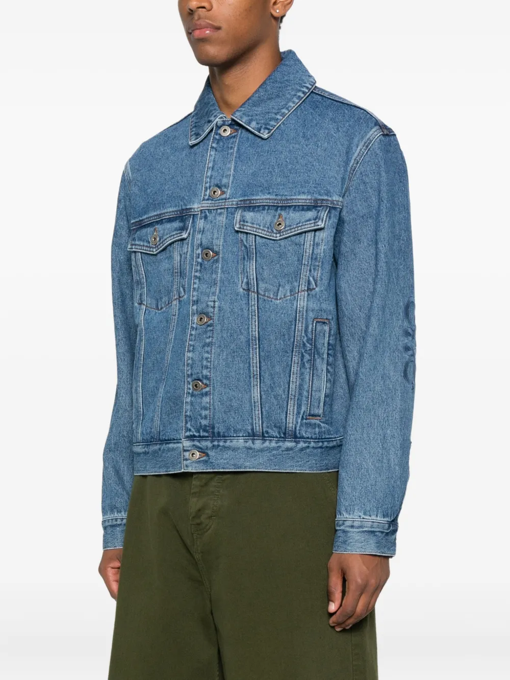 LOEWE Anagram denim jack met knoopsluiting Blauw
