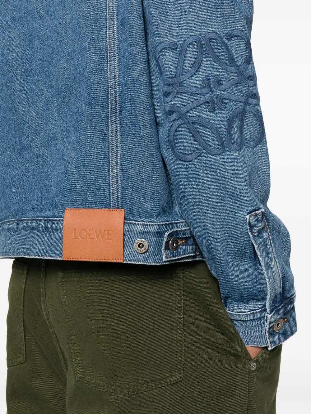 LOEWE Anagram denim jack met knoopsluiting Blauw