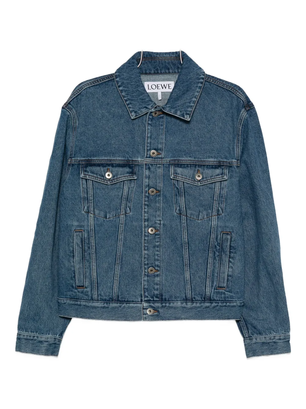 LOEWE Anagram button-fastening denim jacket - ブルー LOEWE Anagram button-fastening denim jacket - ブルー