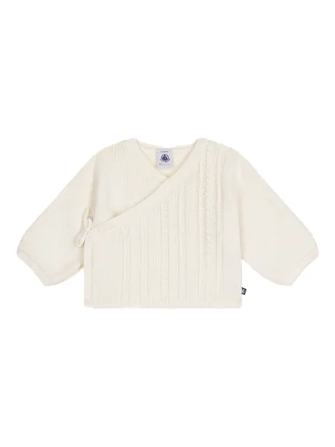 Petit Bateau cable-knit wrap cardigan 