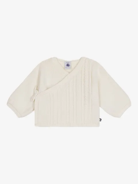 Petit Bateau cable-knit wrap cardigan 