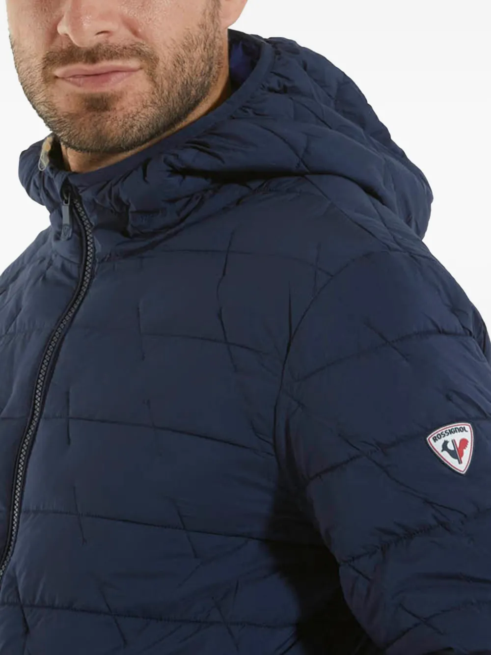 Rossignol Grande gewatteerd jack met capuchon Blauw